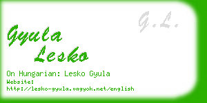 gyula lesko business card